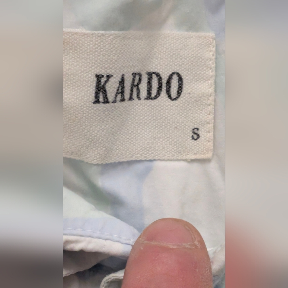 Kardo Blue Camo Casual Short Sleeve Button Down Shirt, Small - Picture 12 of 16